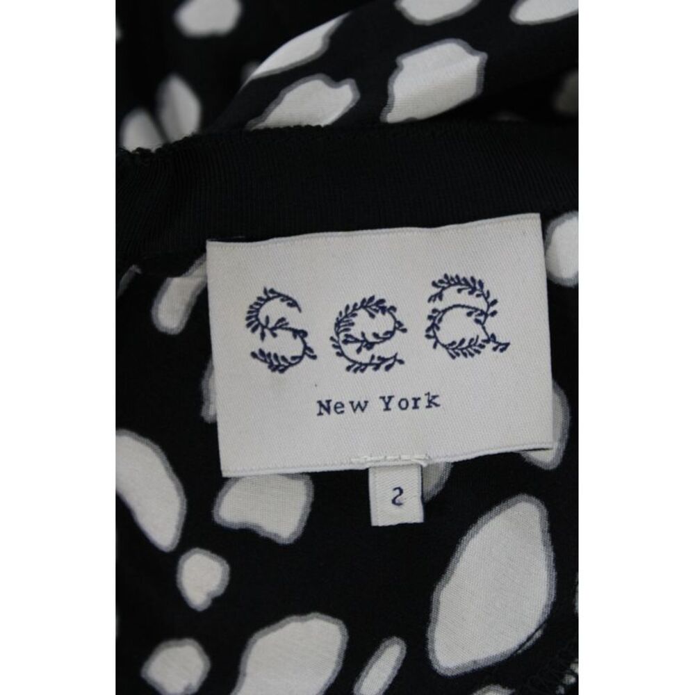 Sea New York Women Shift Dress Leopard Print Black Sleeveless Knee Size 2 - Picture 5 of 5